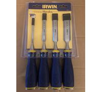 IRWIN 10505173 Marples M500 Bevel Edge All-Purpose Chisel with Striking Cap 4-Piece Set (Clamshell), Set of 4