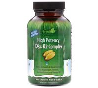 Irwin Naturals, High Potency D3 & K2 Complex, 60 Liquid Soft-Gels