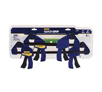 IRWIN Quick-Grip Bar Clamp, One-Handed, Mini, 6-Inch (2), 12-Inch (2), 4-Pack (1964748) Blue, Yellow