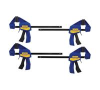 IRWIN Quick-Grip Clamps, One-Handed, Mini Bar, 6-Inch, 4-Pack (1964758) , Black