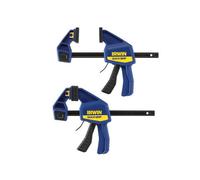 Irwin Quick-Grip Quick-Change Medium-Duty Bar Clamp Multi Colour (150mm (6In) Twin Pack)