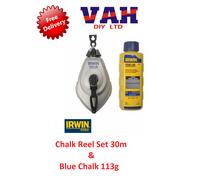 Irwin Strait-Line Hpp Chalk Reel Set & Blue 113G Chalk - Chalk Line