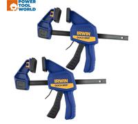 IRWIN Quick-Grip Clamp Twin Pack Medium-Duty Bar Clamp 150mm (6in) Q/G5062QCNTP