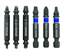 IRWIN Tools Impact Performance Series Screw Grip Double-Ended Screw Extractor Insert Bits, 6-Piece Set (1876225)