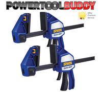 Irwin TWIN Quick-Grip 10505943 Heavy Duty One-Handed Bar Clamp/300mm / 12" x2