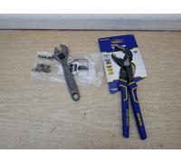 IRWIN VISE-GRIP 10507627 8" WATERPUMP PLIERS + FACOM 113A.6T ADJUSTABLE WRENCH