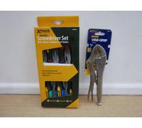 IRWIN VISE-GRIP 10WR 10" CURVED JAW MOLE GRIP T0502EL4 + 6PCE SCREWDRIVER SET