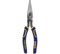IRWIN Vise-Grip Long Nose Pliers with Wire Cutter, 8", 2078218, Blue, Stainless, Yellow