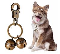 IRYNA 1 Pair Copper Cat & Dog Bell, Extra Loud Pet Bell Durable Brass Bells Pet Tracker for Pets Collar Charm Pendant Bells with Swivel Lobster Clasp