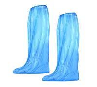 IRYNA 10 Pairs Shoe Covers Disposable Waterproof Shoe Covers Overshoes Disposable Plastic Long Boot Covers Shoe Protector Covers for Men and Women, Blue