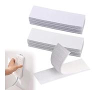 IRYNA 20Pcs Double Sided Sticky Pads Heavy Duty White Hook and Loop Strip Tape Self Adhesive Sticky Back Fastening Tape for Walls Floor Plastics Glasses Metals(3x10cm)