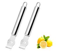 IRYNA 2Pcs Citrus Orange Lemon Zester Peeler Grater, Handheld Lemon Zester Grater, 6.5 Inch Stainless Steel Lemon Slices for Gin Cocktails, Lime Oranges, Kitchen Gadgets