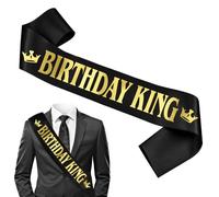 IRYNA Birthday King Sash, Black Birthday Sash with Gold Letter Birthday King for Men, Happy Birthday Banner Birthday Party Decorations, Great Birthday Gifts for Men Adults Kids