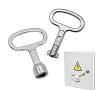 IRYNA Meter Box Key Set - Triangle and Round Keys for UK Gas, Water, and Electric Utility Boxes - 2Pcs Silver