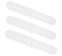 IRYNA White Toilet Paper Holder 3Pcs Plastic Toilet Tissue Paper Roll Spindle Insert in Bathroom Replacement Plastic Spring Roller Loaded