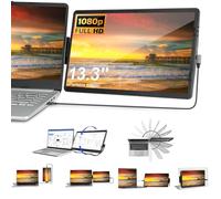 Iryreafer Laptop Screen Extender, 13.3 Inch Mini Game Monitor 360° Rotatable Attachable Portable Monitor Extender for Laptop, Compatible with Mac, PC, Chrome, Powered by USB or Mini HDMI Port