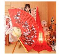 IRYZE Handheld Fans Folding Hand Fan Chinese Fan Super Big Huge Chinese Paper Fan Decoration Hang Wall In National Customs Wedding Arrangement Fan Folding Fans Hand Fans (Color : A, Size : 90x160cm)
