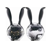 IRYZE Salt Mill Pepper Grinder Pepper Mill 2pc Mini Manual Spice Grinder Ball,Black Rabbit Ear Design, Pepper Grinder, Kitchen Tools Pepper Mills Pepper Grinders