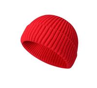 Irzaki Fisherman Beanie for Men Knit Trawler Beanie Short Cuffed Watch Cap for Men Red