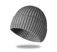 Irzaki Mens Beanie - Winter Hats for Men Cuff Fleece Beanie Knit Wool Skull Cap for Outdoor Activities and Daily Use Gray
