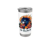 is Black Panther Flame Rose a Gothic Biker Stainless Steel Insulated Tumbler