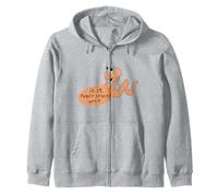 Is It Apple Season Yet? Funny Worm Apple Farm Farmer Harvest Zip Hoodie