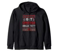 Is It Christmas Break Yet Ugly Xmas Sweaters Teacher Kids Zip Hoodie
