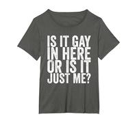 is It Gay in Here Or is It Just Me T-Shirt, Women's Plus, Asphalt Grey, 1X