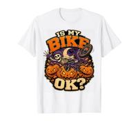 is My Bike OK? Skeleton Mountain Biker Halloween MTB Biking Value Graphic T-Shirt, Men, White, M