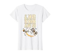 is My Bike OK Skeleton Mountain Biker Halloween MTB Value Graphic T-Shirt, Women, White, S