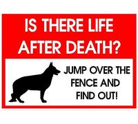 Is There Life After Death - GUARD DOG - SIGN from £3.49 - Multiple size and material options available (Option 1 297x210x3mm PVC)