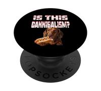 is this cannibalism? dachshund eating a hot dog PopSockets Adhesive PopGrip