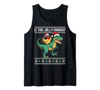 is This Jolly Enough, Christmas Chicken Riding Dinosaur Tank Top