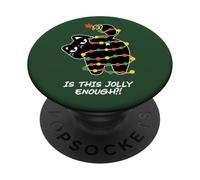 Is This Jolly Enough Funny Black Cat Christmas Lights PopSockets Adhesive PopGrip