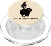 Is This Jolly Enough Funny Black Cat Christmas Tree Tail PopSockets PopGrip for MagSafe