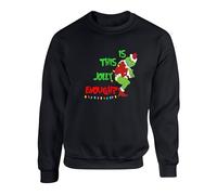 Is This Jolly Enough Novelty Jumper, Christmas 2023 Xmas Gift For Men's Women's Unisex Kids Adults Sweatshirt(L, Black)