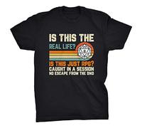 is This The Real Life RPG DND 20 Sided Dice Lyrics T-Shirt (Black, XXL)