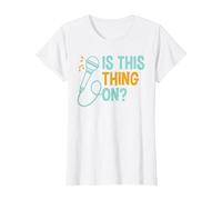 is This Thing On? Comedian Funny Stand Up Comedy T-Shirt, Women, White, Medium