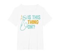 is This Thing On? Comedian Funny Stand Up Comedy T-Shirt, Women's Plus, White, 4X