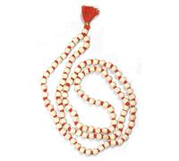 IS4A 8Mm Tulsi Holy Basil Prayer Beads Japa Mala Necklace Hand Knotted Karma (108+1) Beads Blessed & Energized Hindu Tibetan Buddhist Subha Rosary (Orange)