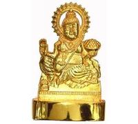 IS4A Ashtadhatu Kuber Kubera Vaisravana Ekaksipingala Raja Statue Idol Gold Polish (Large 4.5 Inch)