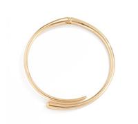 IS4U Chunky Choker Collar Necklace Gold Silver Metal Smooth Spring Open Teardrop Choker Statement Open Round Collar Necklace Trendy Minimalist Necklace for Women, L, Copper, No Gemstone