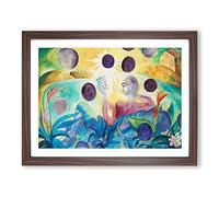Isaac Grunewald Reading Classic Painting Framed Wall Art Print, Ready to Hang Picture for Living Room Bedroom Home Office Décor, Walnut A3 (46 x 34 cm)