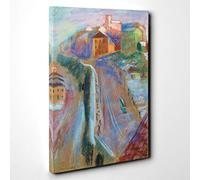 Isaac Grunewald Street Scene Vol.2 Canvas Print | Gallery Wrapped 30mm Frame Wall Art | 30x20 inches | Ready to Hang | Modern Cityscape Picture | Living Room Bedroom Lounge Office