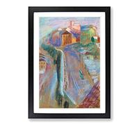 Isaac Grunewald Street Scene Vol.2 Framed Print | A2 Oak Framed Wall Art | Ready to Hang | Modern Cityscape Picture | Living Room Bedroom Lounge Office