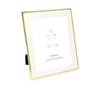 Isaac Jacobs 10x12 (Matted 8x10) Gold Metal Picture Frame, Classic Metal Photo Frame Made For Tabletop & Hanging Display, Home and Office Décor, Photo Gallery and Wall Art (10x12 (Matted 8x10), Gold)