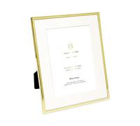 Isaac Jacobs 17.5 x 22.5 cm (12.5 x 17.5 cm in mount) Gold Photo Frame Classic Metal Photo Frame for Table Top and Hanging Presentation Decor for Home Office Wall Art (Gold)