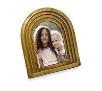 Isaac Jacobs 2x3 Vertical Gold Arc Resin Picture Frame with Gradient Design, Decorative Photo Frame, Tabletop & Wall Display, Hanging Display & Home Decor (2x3, Gold)