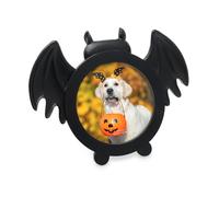 Isaac Jacobs 4x4 Bat-Shaped Picture Frame With Ears And Wings Detail, Photo Tabletop & Wall Display Hanging Display & Home Décor (4x4, Matt Black)