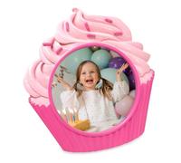 Isaac Jacobs 4x4 Pink Cupcake Frame with Easel for Tabletop Display, Decorative Art Design, Home Décor (4x4, Pink)